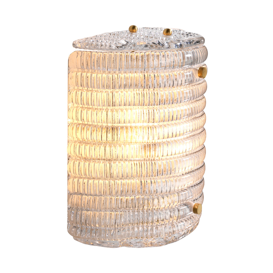 Wall Lamp Eichholtz Elix, clear glass, antique brass finish
