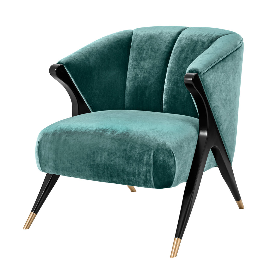 Eichholtz Pavone armchair, in aegean green
