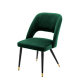 Krzesło stołowe Eichholtz Cipria, aksamit w kolorze roche green
