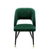 Krzesło stołowe Eichholtz Cipria, aksamit w kolorze roche green