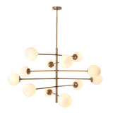Żyrandol Eichholtz Tortora, postarzane mosiężne wykończenie
