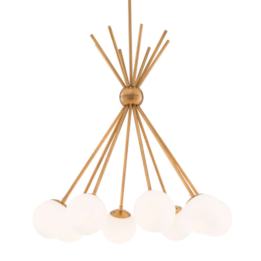 Żyrandol Eichholtz Luxor, postarzane mosiężne wykończenie