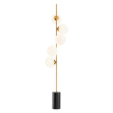 Antique brass finish | white glass | black marble base