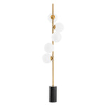 Antique brass finish | white glass | black marble base
