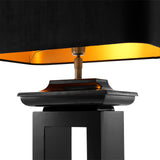 Lampa stołowa Eichholtz Mandarin, czarne błyszczące wykończenie, zawiera klosz