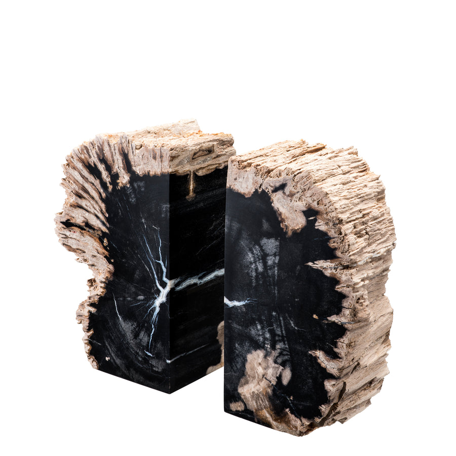 Eichholtz Opia Bookends, petrified wood, set of 2