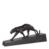 Figurka Pantherae, z brązu, na marmurowej podstawie