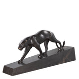 Figurka Pantherae, z brązu, na marmurowej podstawie