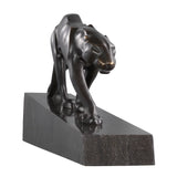 Figurka Pantherae, z brązu, na marmurowej podstawie