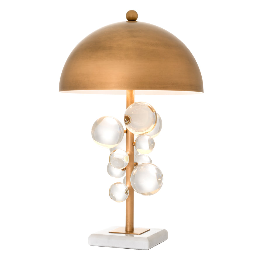 Floral Eichholtz table lamp, brass finish, includes lampshade