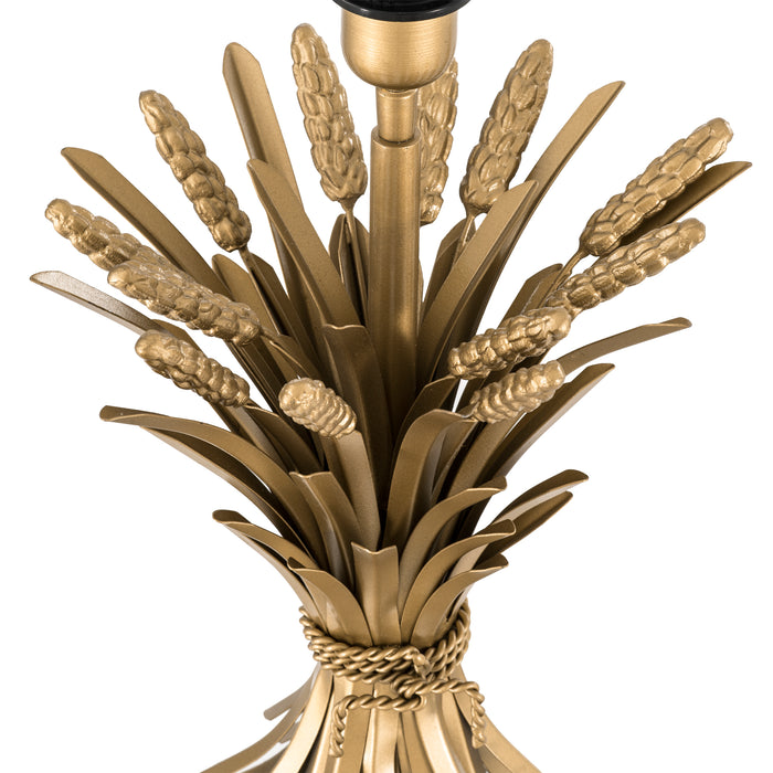 Lampa stołowa Eichholtz Bonheur, postarzane złote wykończenie, zawiera klosz