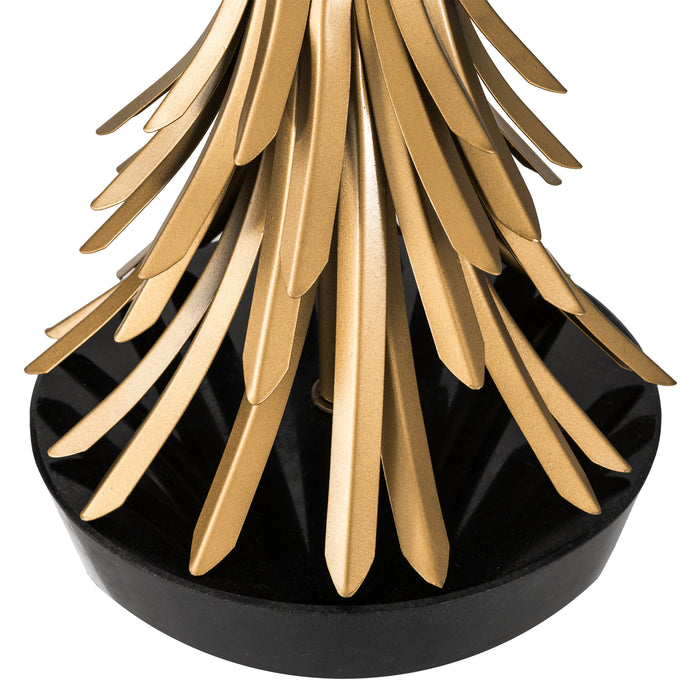 Lampa stołowa Eichholtz Bonheur, postarzane złote wykończenie, zawiera klosz