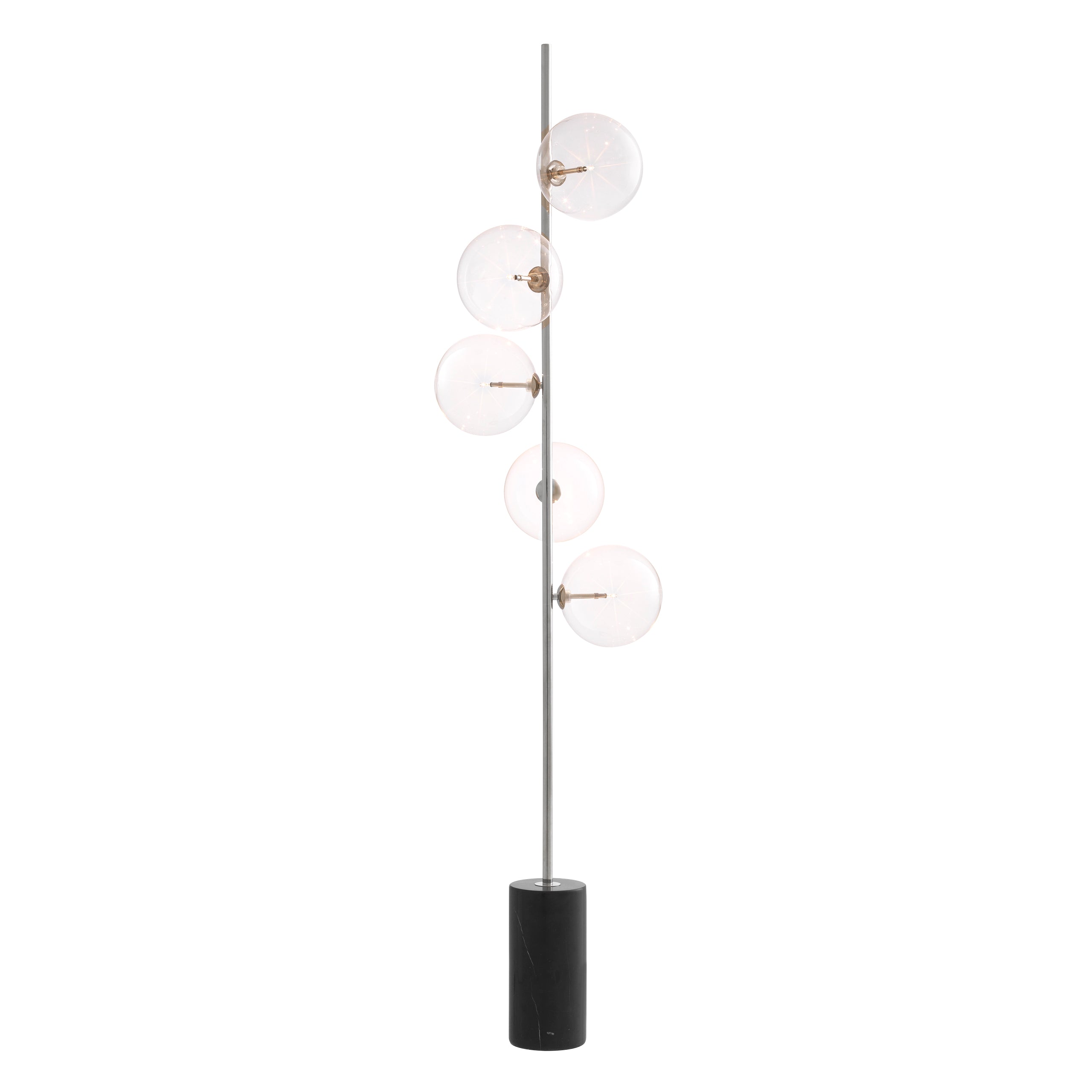 Nickel finish | clear glass | black marble base