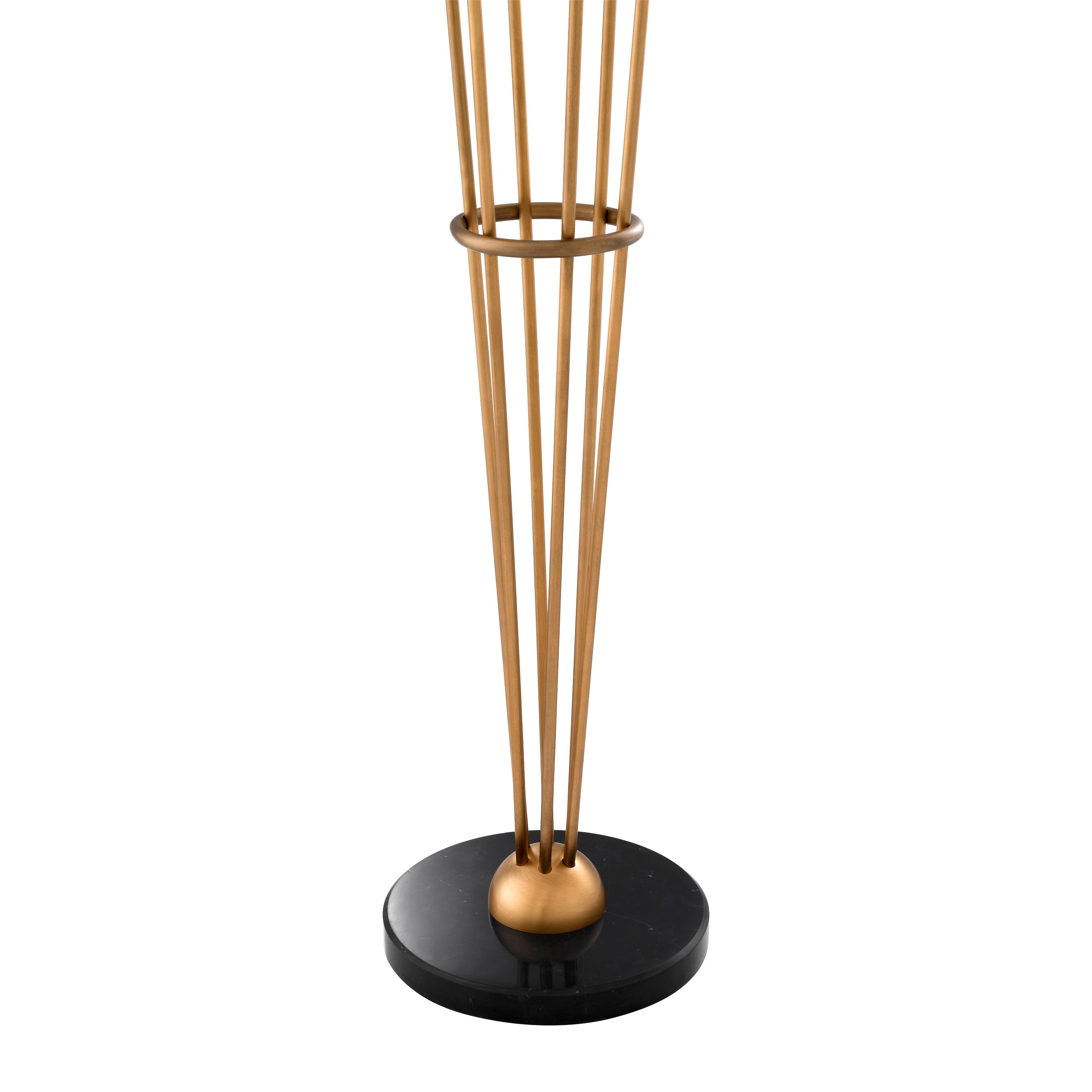 Antique brass finish | white glass | black marble base