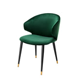 Krzesło stołowe Eichholz Volante, z podłokietnikiem, aksamit w kolorze roche dark green