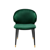 Krzesło stołowe Eichholz Volante, z podłokietnikiem, aksamit w kolorze roche dark green