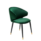 Krzesło stołowe Eichholz Volante, z podłokietnikiem, aksamit w kolorze roche dark green