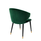 Krzesło stołowe Eichholz Volante, z podłokietnikiem, aksamit w kolorze roche dark green