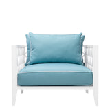 Sunbrella mineral blue | białe wykończenie