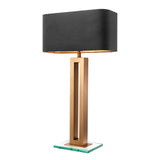 Lampa stołowa Eichholtz Cadogan, postarzane mosiężne wykończenie, zawiera klosz