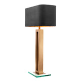 Lampa stołowa Eichholtz Cadogan, postarzane mosiężne wykończenie, zawiera klosz