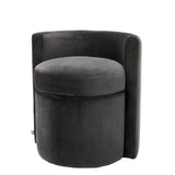 Puf z niskim oparciem Eichholtz Arcadia, aksamit w kolorze roche dark grey
