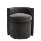 Puf z niskim oparciem Eichholtz Arcadia, aksamit w kolorze roche dark grey