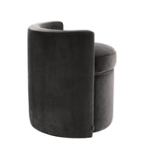 Puf z niskim oparciem Eichholtz Arcadia, aksamit w kolorze roche dark grey