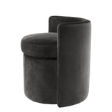 Puf z niskim oparciem Eichholtz Arcadia, aksamit w kolorze roche dark grey