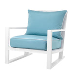 W kolorze sunbrella mineral blue | białe wykończenie