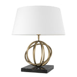 Lampa stołowa Eichholtz Edition, postarzane mosiężne wykończenie, zawiera klosz