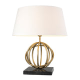 Lampa stołowa Eichholtz Edition, postarzane mosiężne wykończenie, zawiera klosz