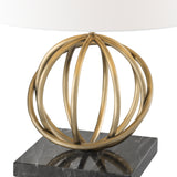 Lampa stołowa Eichholtz Edition, postarzane mosiężne wykończenie, zawiera klosz