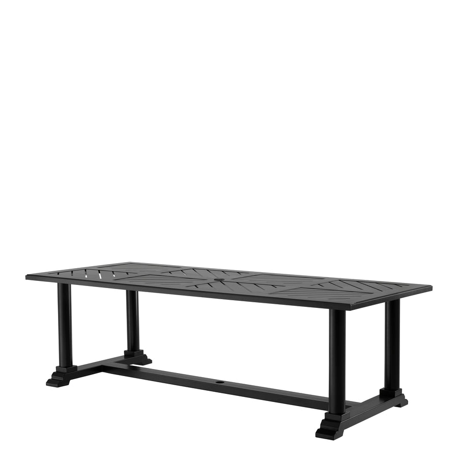 Eichholtz Bell Rive dining table, 240 x 103 cm, in outdoor matte black