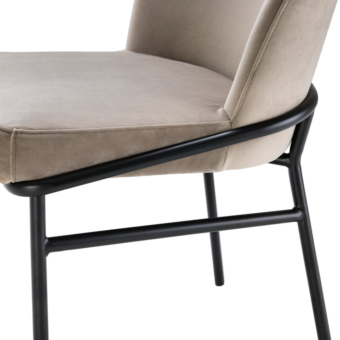 Silla de mesa Eichholtz Willis, terciopelo gris savona, set de 2