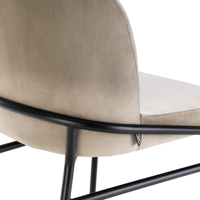 Silla de mesa Eichholtz Willis, terciopelo gris savona, set de 2