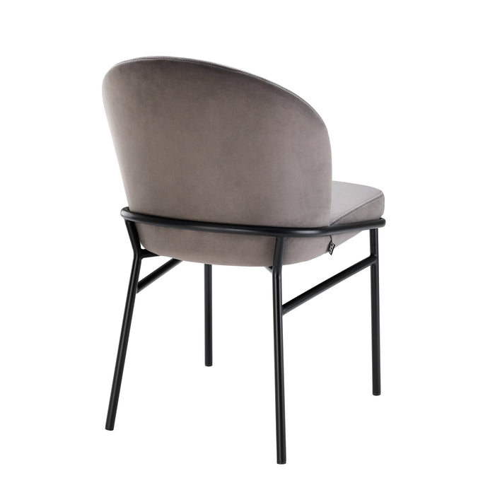 Silla de mesa Eichholtz Willis, terciopelo gris savona, set de 2