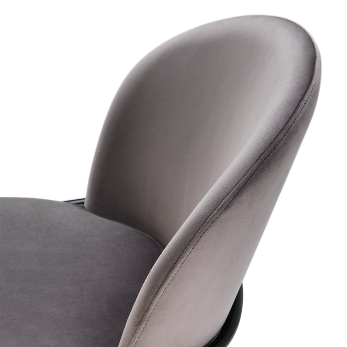 Silla de mesa Eichholtz Willis, terciopelo gris savona, set de 2