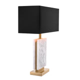 Lampa stołowa Eichholtz Charleston, postarzane mosiężne wykończenie, zawiera klosz