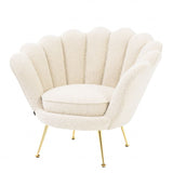 Krzesło Eichholtz Trapezium, w kolorze bouclé cream