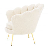 Krzesło Eichholtz Trapezium, w kolorze bouclé cream