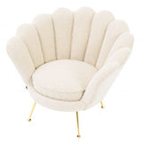 Krzesło Eichholtz Trapezium, w kolorze bouclé cream