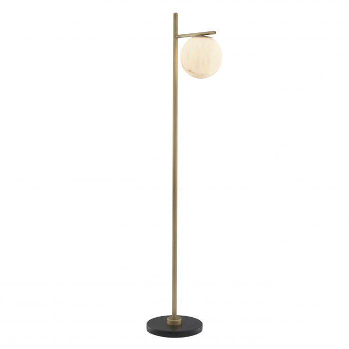 Antique brass finish | alabaster | black marble base