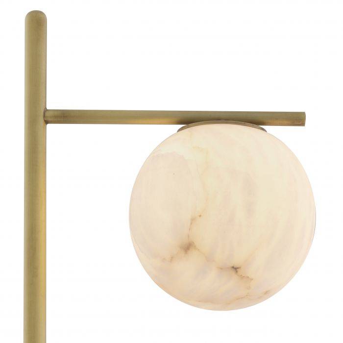 Antique brass finish | alabaster | black marble base