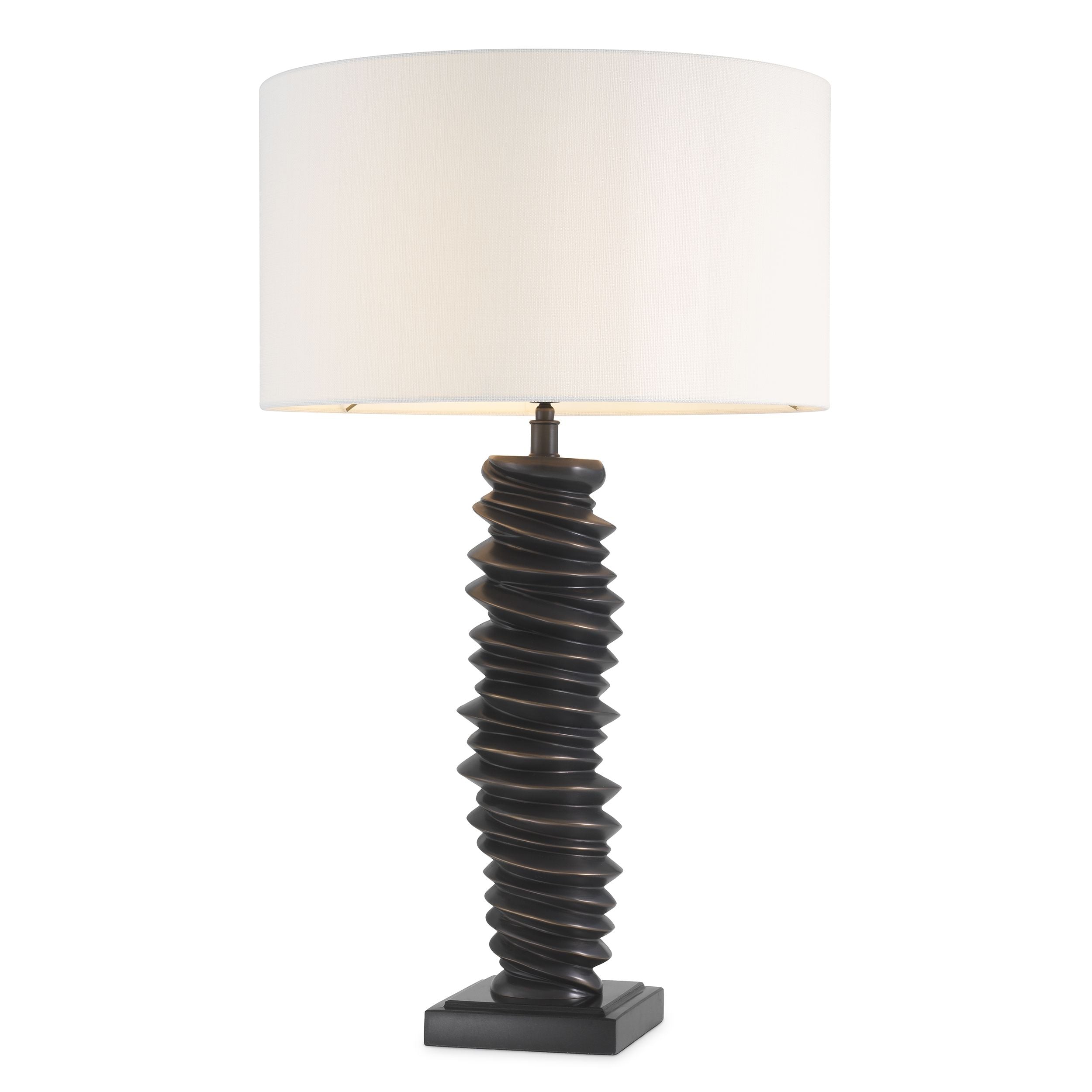 Bronze highlight finish | honed black granite base