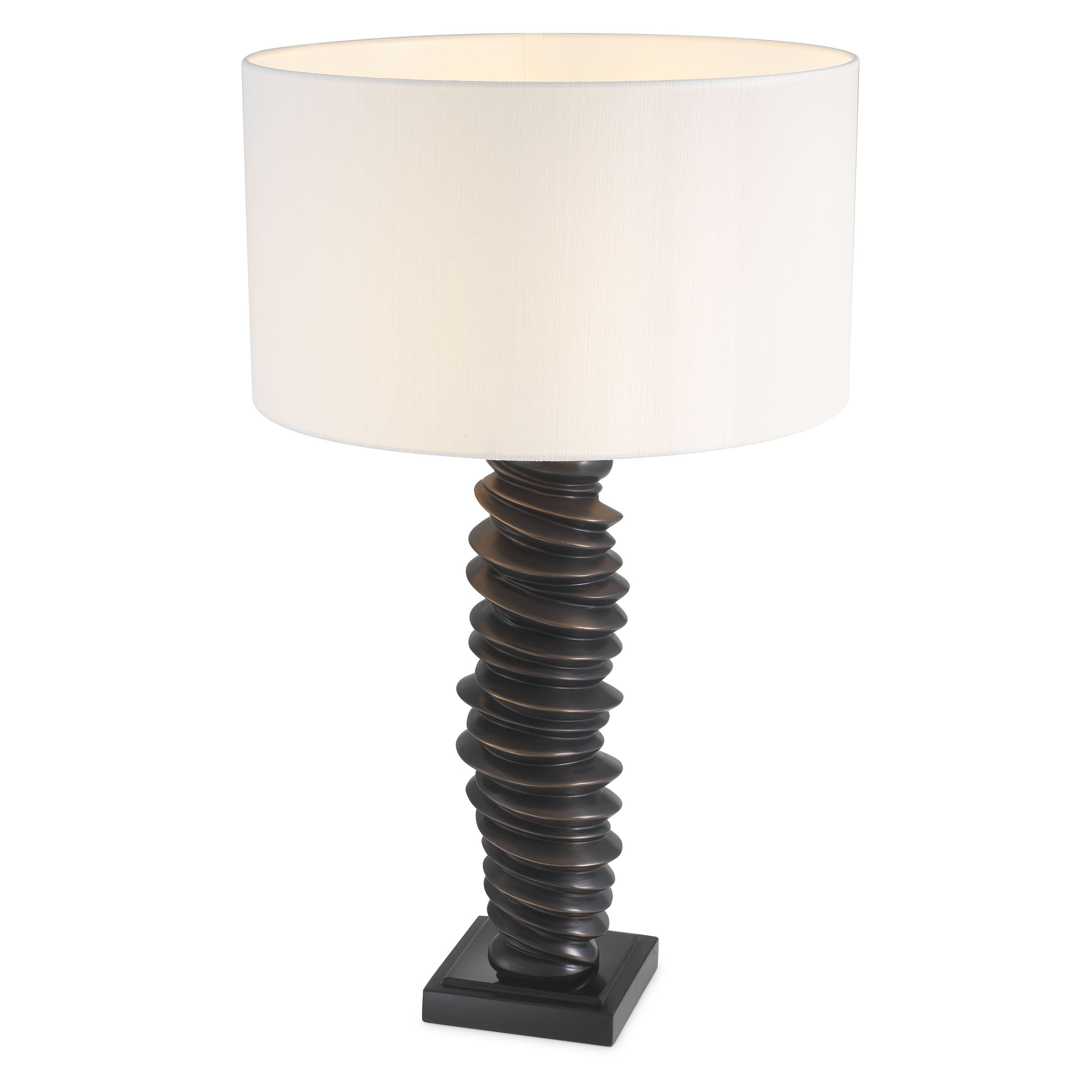 Bronze highlight finish | honed black granite base