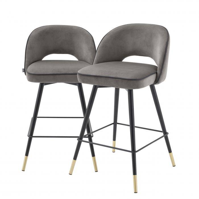 Set of two Eichholtz Cliff hockers in grey