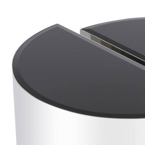 Polerowana stal nierdzewna | czarne frezowane szkło