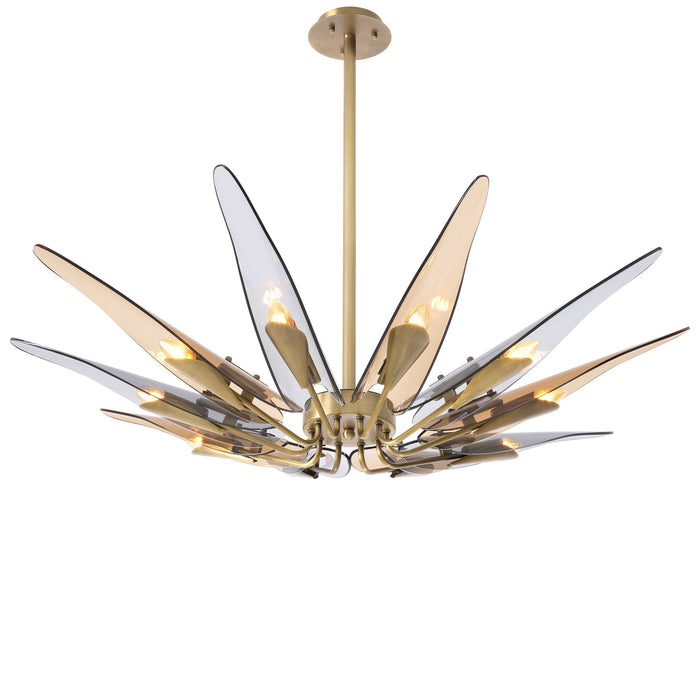 Żyrandol Eichholtz Sky, wykończenie w antycznym mosiądzu