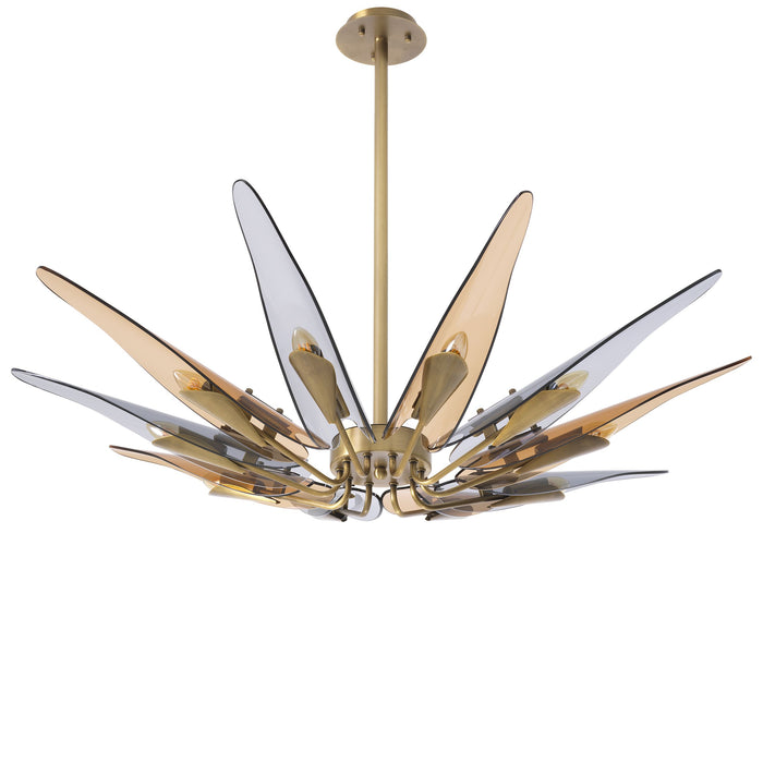 Żyrandol Eichholtz Sky, wykończenie w antycznym mosiądzu